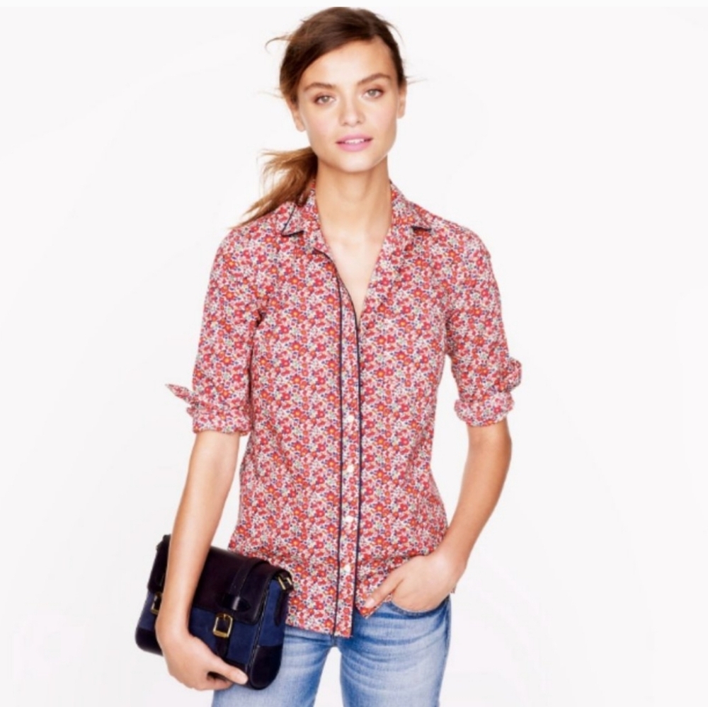 J. Crew Liberty Of London Boy Shirt in Betsy Ann Floral Button Down Blouse